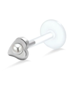 Heart With Pearl Shaped Labrets Push-in LA-60-2p